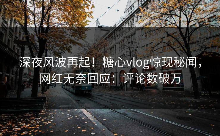 深夜风波再起！糖心vlog惊现秘闻，网红无奈回应：评论数破万